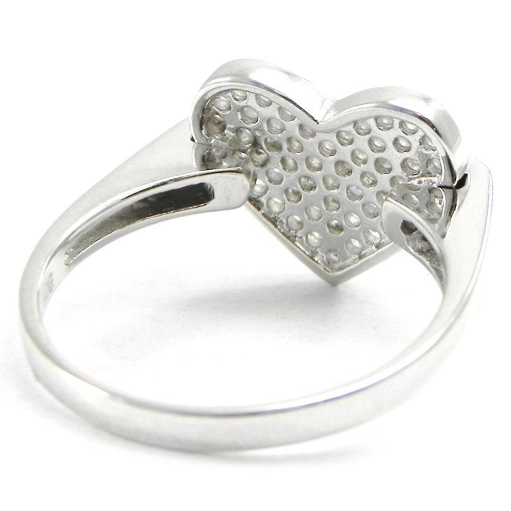Silver Ring 'Love' Silvery White (rhodium) - 12x12 Mm