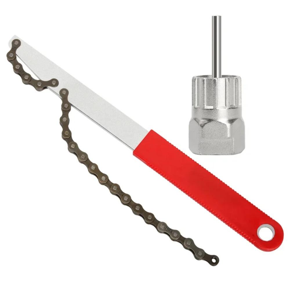 Bike Flywheel Removal Tool Kit with Cassette Wrench 12 Teeth MTB Cassette Sprocket Removal Wrench Portable Bicycle Repair Tools