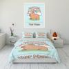 Personalized Custom Name Bed 3-piece Set Capibala Print Bedding 2 Pillowcases 1 Quilt Cover Surprise Gifts From Parents To Kids