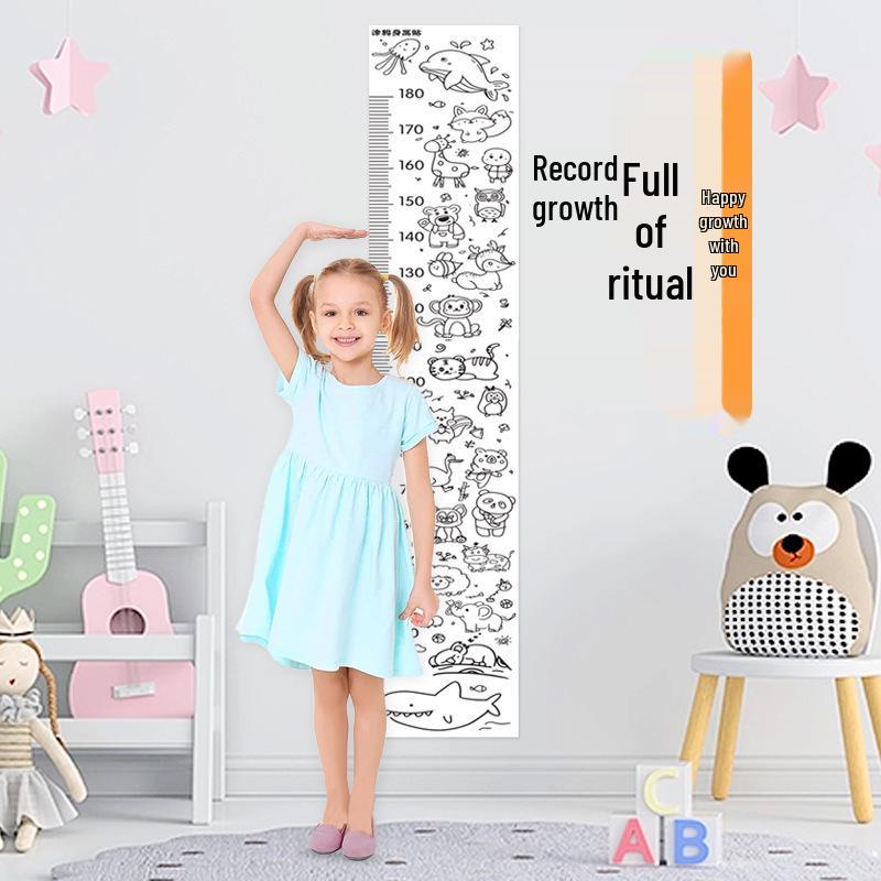 Self-Adhesive Children's Cartoon Graffiti Height Chart Ruler Wall Sticker