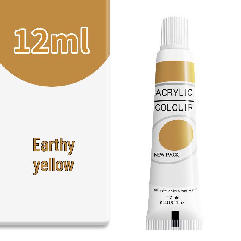 12-Color 12ml Acrylic Paint Tube for Children's DIY Hand-Painted Projects