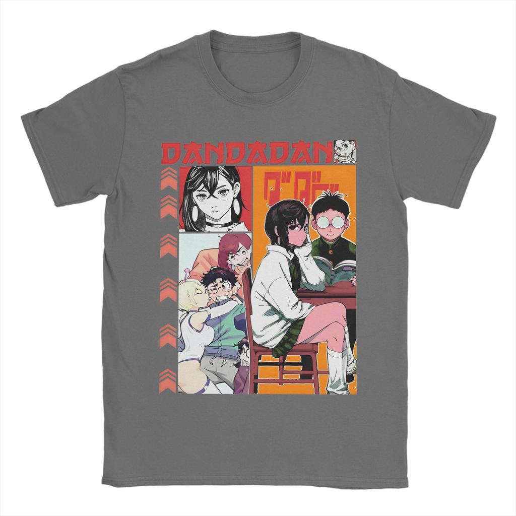 Men Women's Dandadan Ken Takakura Momo Ayase T Shirts Anime 100% Cotton Tops Novelty Short Sleeve Crew Neck Tees Graphic T-Shirt