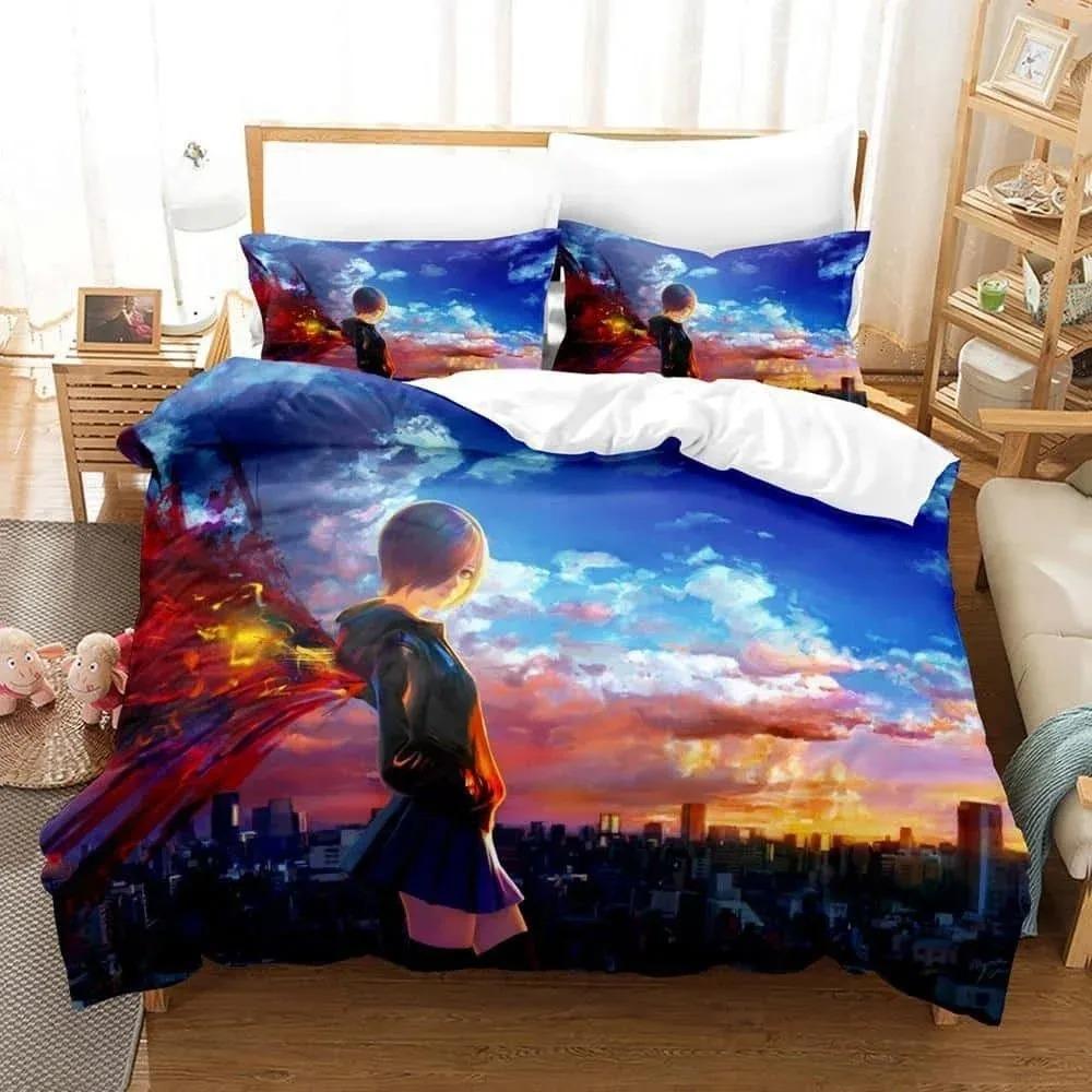 3D Print Anime With Bed Linen Collection Tokyo Ghoul Bedding Collection Single Twin Full Queen King Size Bed Collection Aldult Kid Bedroom Duvetcov