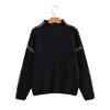 2025 Autumn/Winter Women's Color Block High Neck Sweater - European & American Street Fashion 2198