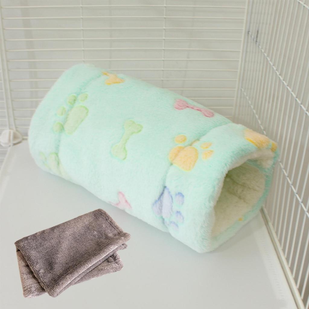 Small Pet Fleece Tunnel & Hammock: Hamster, Rat, Sugar Glider, Guinea Pig Hideout & Bed