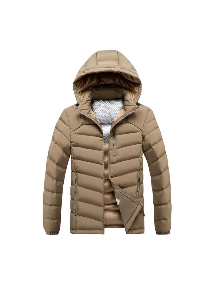 

Удобная и универсальная куртка Легкая приталенная хлопковая куртка Мужские модели Зимняя Однотонная Съемный капюшон Утепленная куртка с капюшоном Мужская 4XL