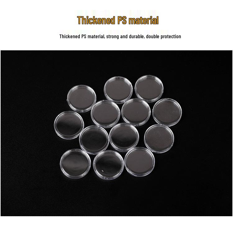 45mm Clear Plastic Round Coin Box for Commemorative Coins and Silver Dollars