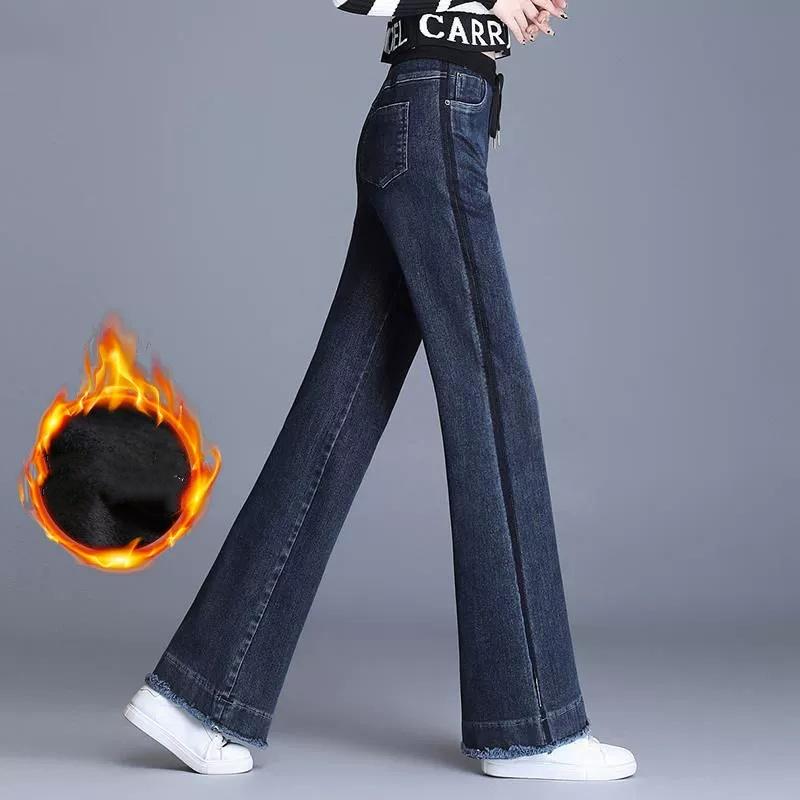 Korean Fashion Loose Straight Jeans Women Elastic High Waist Vintage Wide Leg Denim Pants Casual Chic Baggy Streetwear Vaqueros