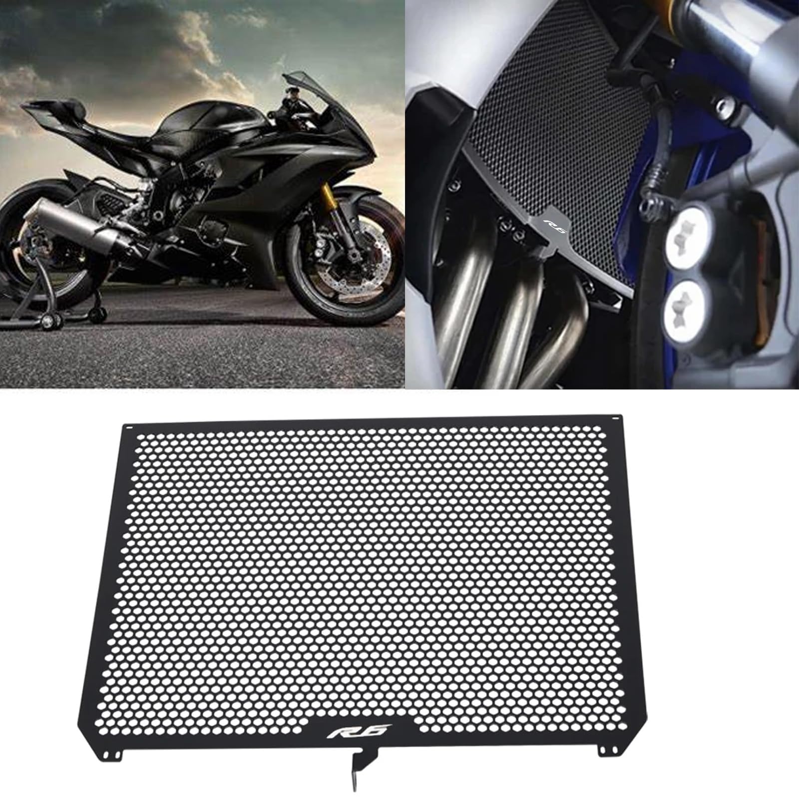 

HUANGCJCJ ДЛЯ YZF R6 YZFR6 2017 2018 2019 2020 2021 2022 2023 Мотоциклетные аксессуары Защитная крышка решетки радиатора Защита радиатора YZF-R6 [Б/У]