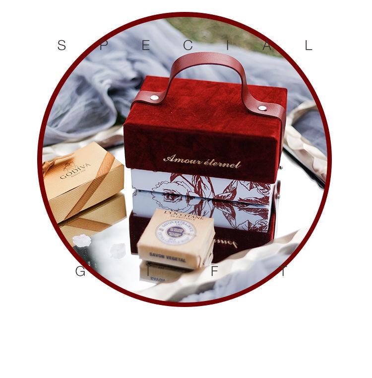Velvet Handheld Wedding Gift Box for Bridesmaids