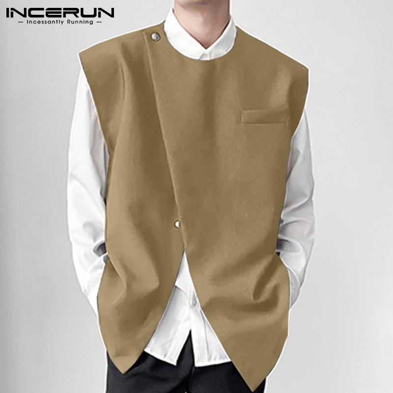 

INCERUN весенние рубашки для мужчин верхняя одежда куртка без рукавов пальто модный дизайн повседневный жилет больших размеров