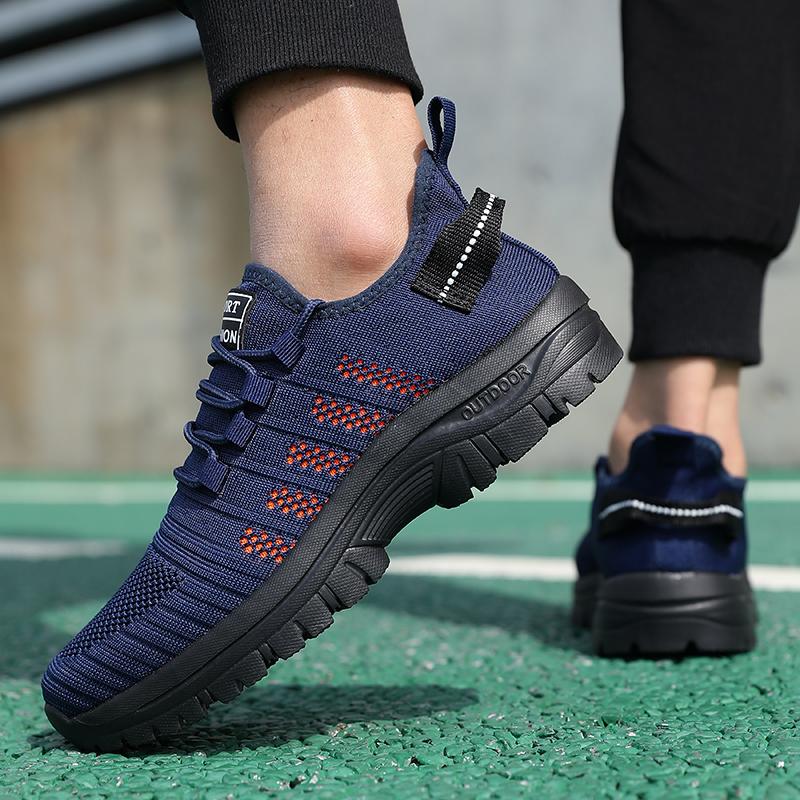 Trendy Men'S Outdoor Running Sneakers Breathable Non-Slip Comfortable  Walking Casual Shoes New Male Footwear Lace Up Flat Shoes