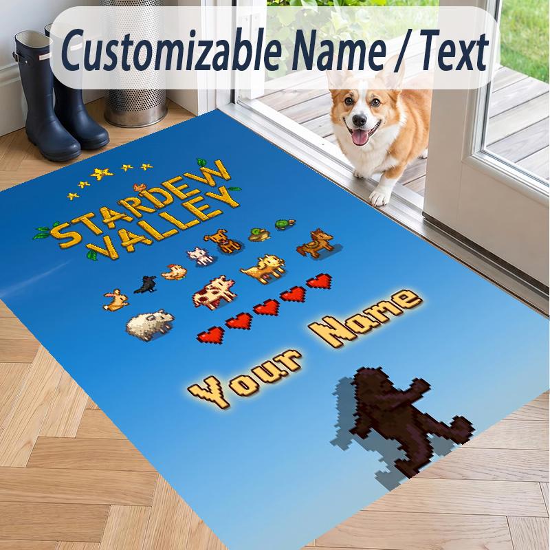 Custom Text Stardew Valley Pattern Floor Rug Soft Indoor Carpet Mat Living Room Bedroom
