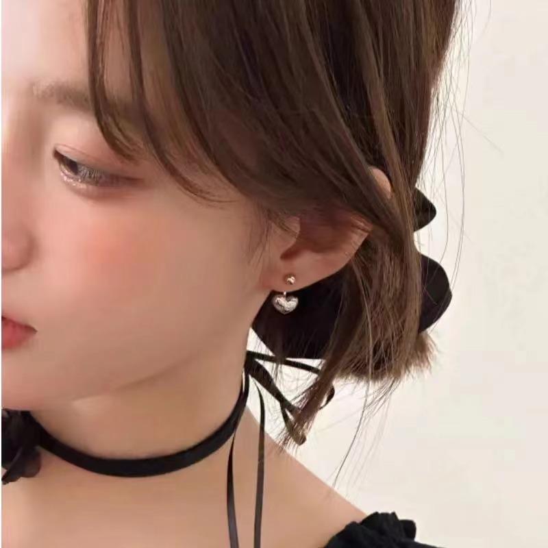 Chic Two-Way Heart Earrings: Niche Design, Elegant and Luxurious