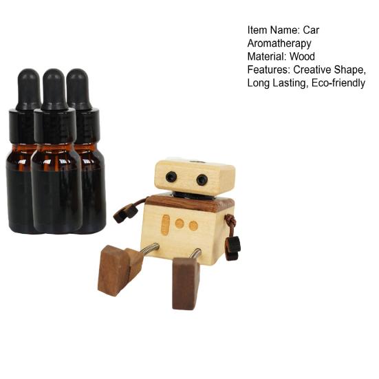 Car Aromatherapy with Essential Oil Easy to Install Man Figurine Handmade Shaking Feet Wooden Car Dashboard Decoration