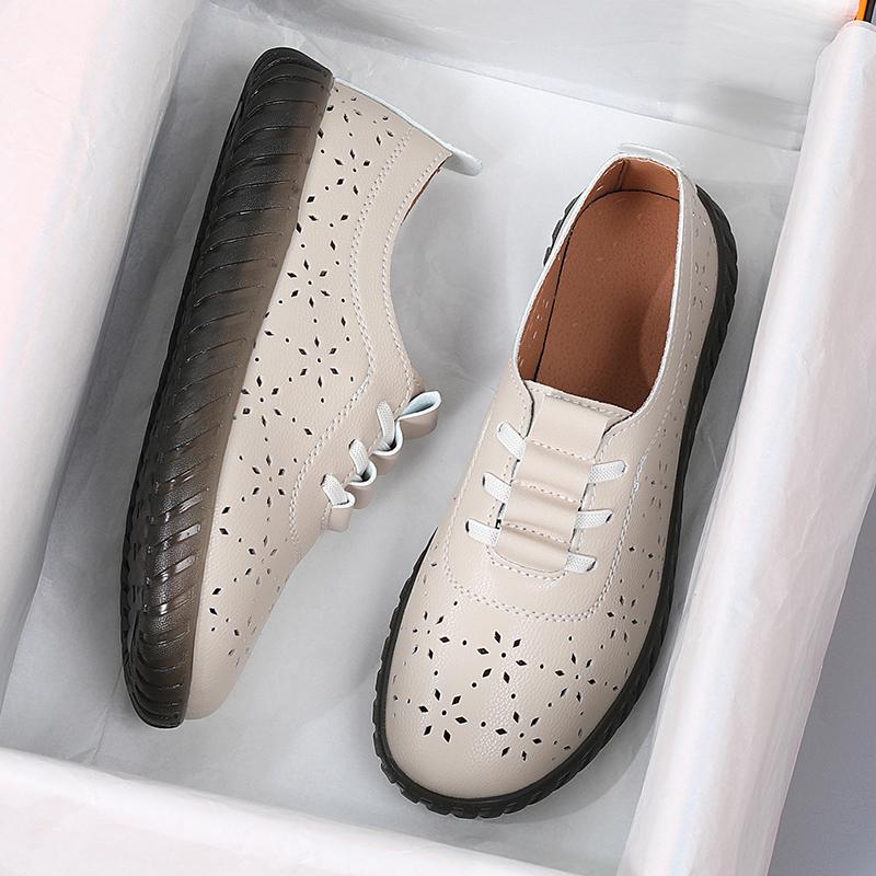 Sneakers Dame Sko Loafers Snøring Lær Flat Ny Vår Uformell komfortabel Mamma Sko Mujer Zapatos Chaussure Femme