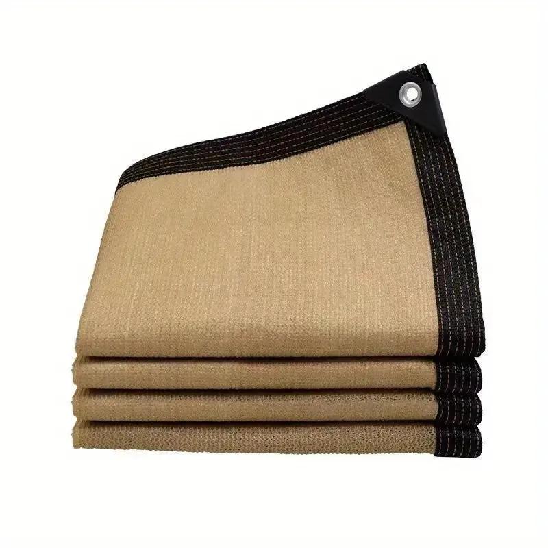 200x 400cm Summer Outdoor Shading Beige Shading Net Wrapped Perforated Shading Cloth Thickened Heat Insulation Net Shading Net