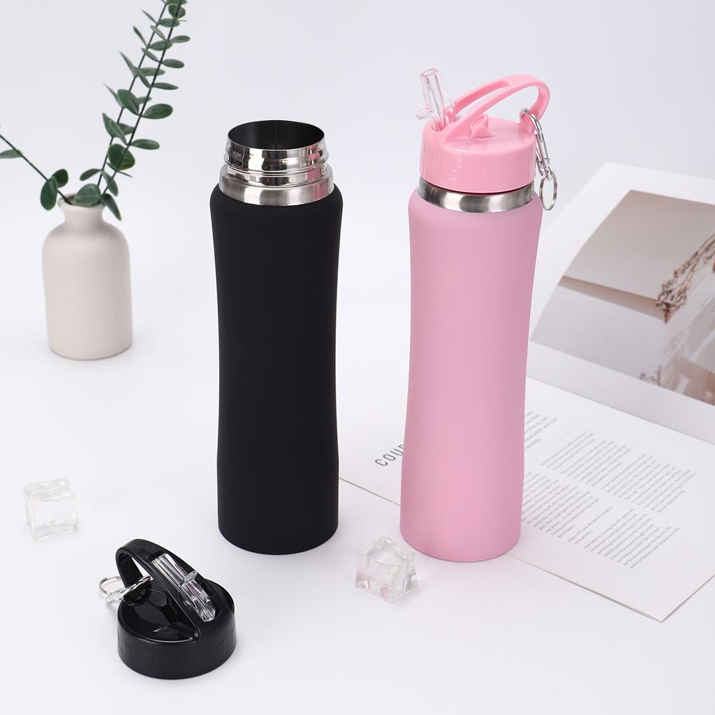 Simple 304 stainless steel thermos cup outdoor portable sports kettle creative small waist high value straw water cup