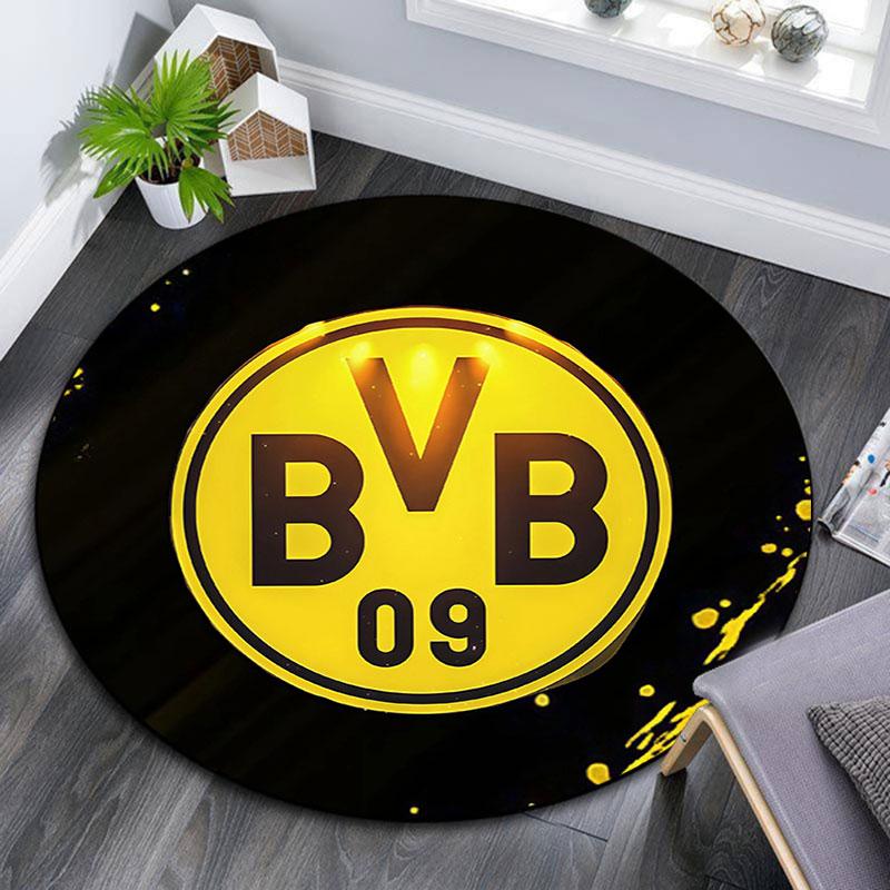 Borussia Dortmund,Round Area Rug,Carpet Rug for Living Room Bedroom Sofa Playroom Decor,Non-slip Floor Mat