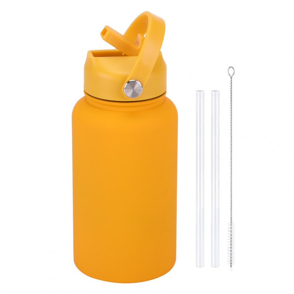 Sport Water Bottle Portable Sport Bottle Stainless Steel Sports Water Bottle with Straw Brush 650ml Portable Vacuum for Outdoor