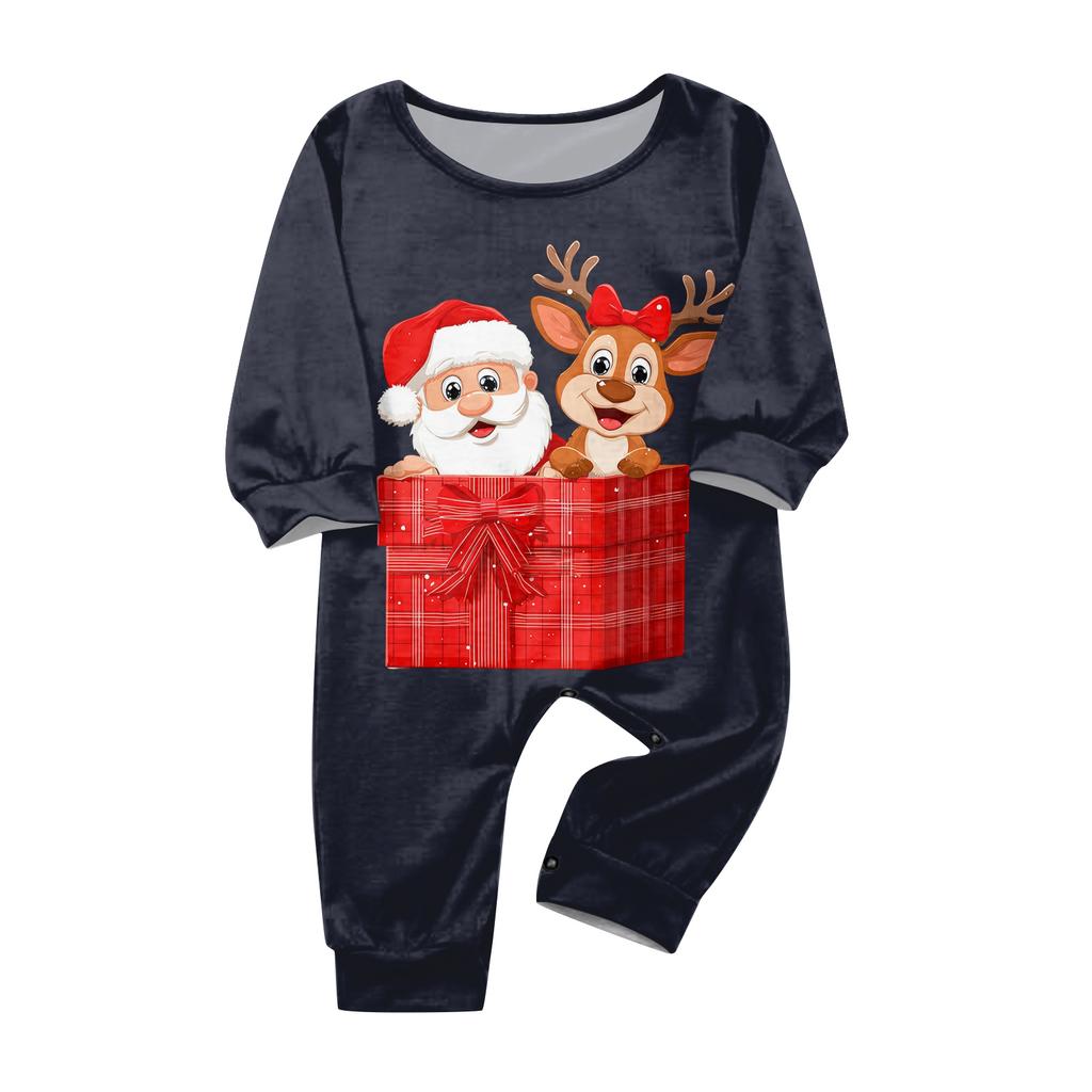 Family Matching Print Sets Pajamas Loungewear Outfits Family Matching Long Sleeve Tops+Pants Set