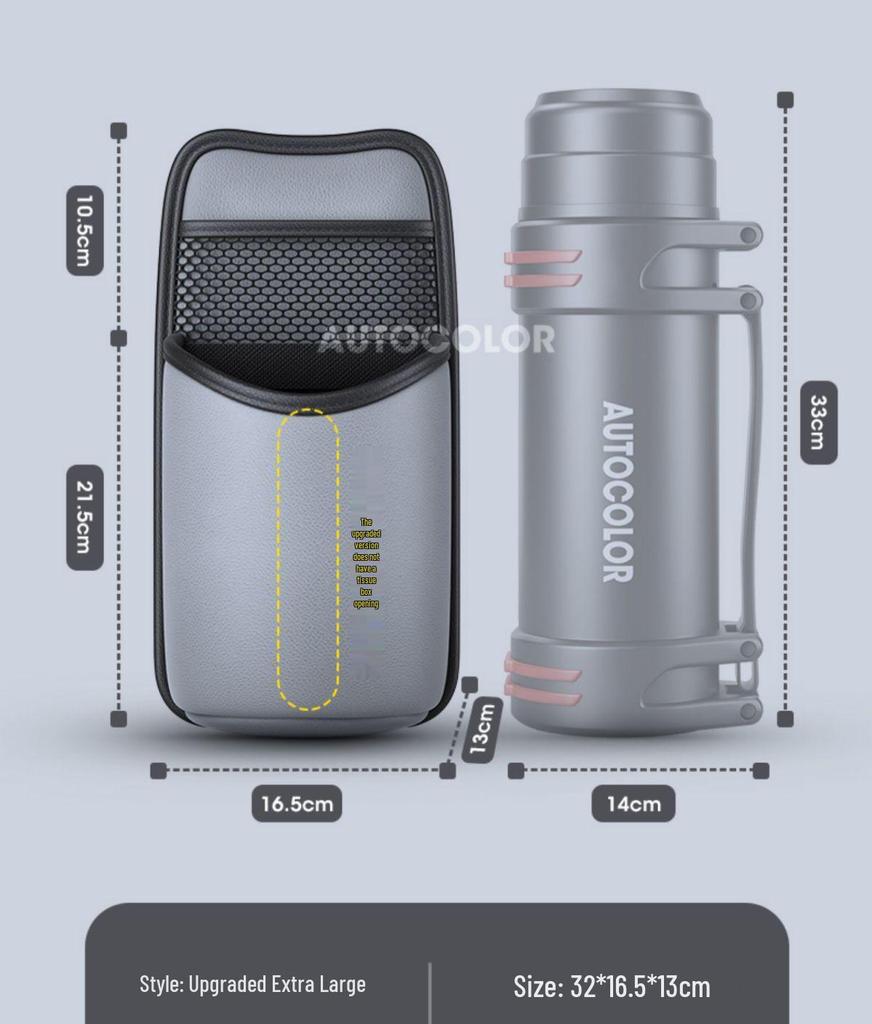 Car Seat Side Hanging Multifunctional Storage Bag with Tissue Box Holder