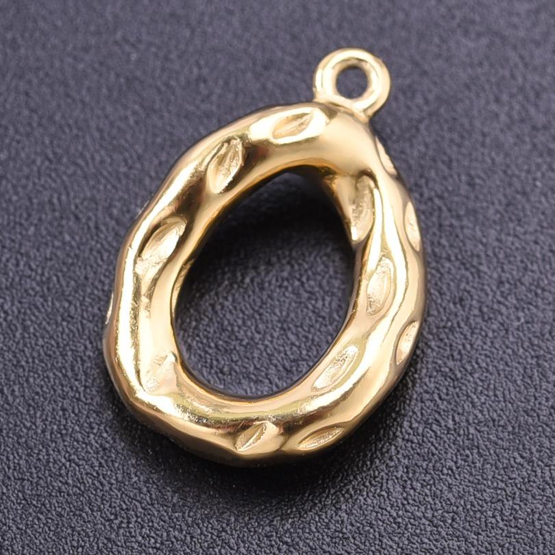 5pcs Gold Color Various Irregular Circle Pendants Women Men Necklace Charms Stainless Steel Pendant Jewelry Making Accessories