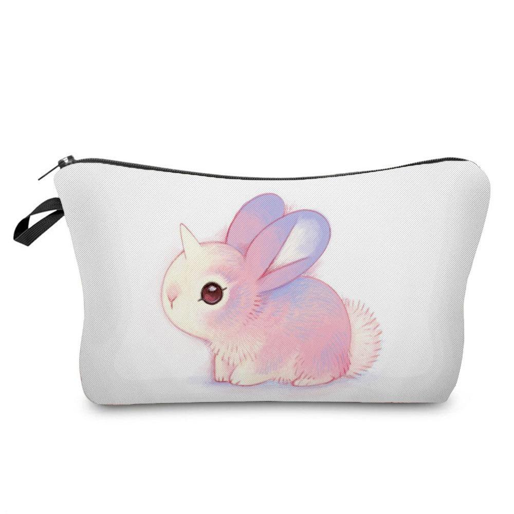 

Women Rabbit Print Cosmetic Bag Toiletries Organize Travel Storage Case 6412