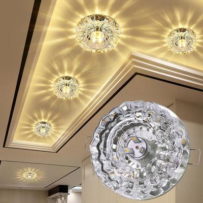 Modern Flush Mount Small LED Ceiling Light for Art Gallery Decoration Front Balcony Porch Crystal Light Corridors Light Fixture