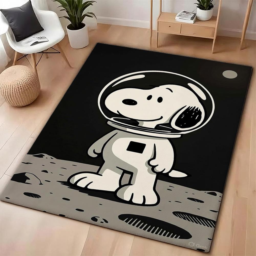 Snoopy Sweet Love Ride Rectangular Rug Nonslip Easyclean Carpet For Kids Bedroom Play Area Home Decor Great Holiday Gift