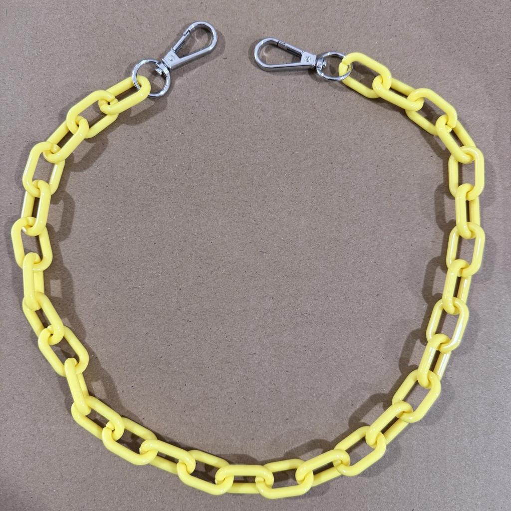 Hip Hop Punk Belt Chain Key Chain Ring Women Men Multicolor Resin Circle Heart Pendant Waist Chain Bag Car Jeans Skirts Pants