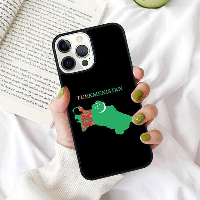 Turkmenistan Flag Phone Case for iPhone 17 Air 16 PRO MAX 15 14 PLUS 11 12 13 Back Cover Fundas Shell