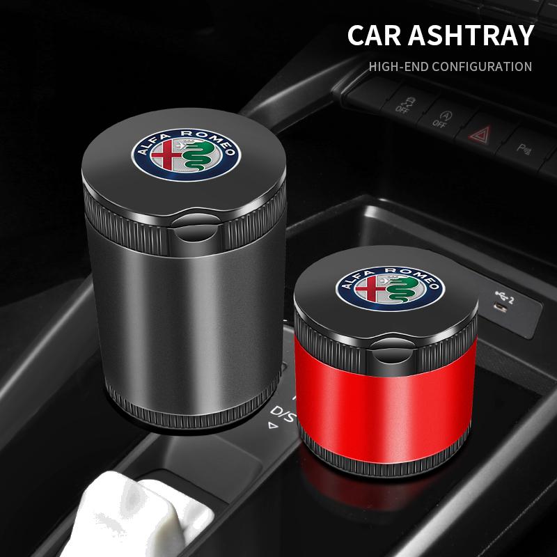 Portable LED Smoke Car Ashtray Cigarette Ash Holds Cup for Alfa Romeo Spider Giulia Giulietta 147 156 159 Mito Stelvio GT Spider