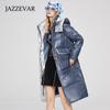 JAZZEVAR Women's Winter New Hooded High-end Down Jacket Thickened White Duck Down Medium and Long Jacket