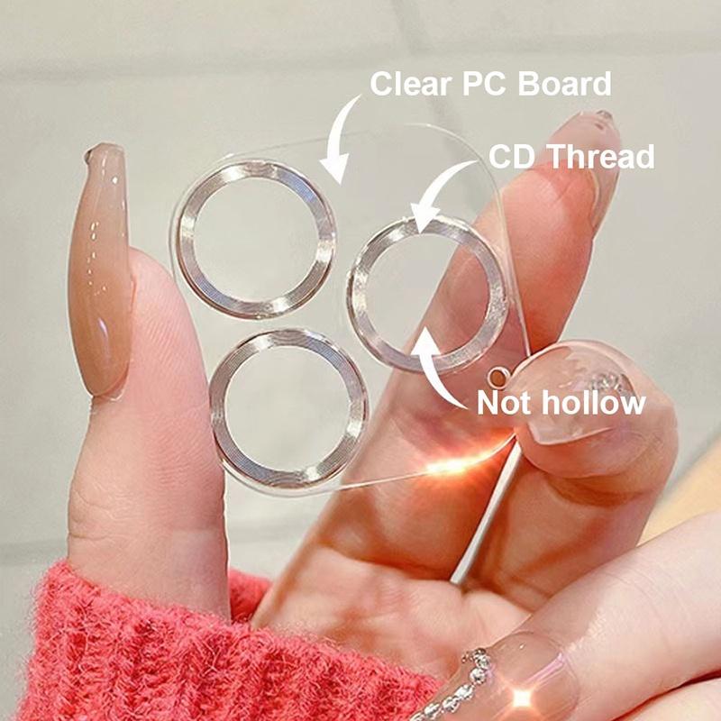 For iPhone 14 15 Pro Max / 14 15 Plus Rear Camera Lens Tempered Glass + Metal Protector Ring