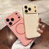 Business Vegan Leather For Magsafe Magnetic Case For iPhone 17 Air 16 15 14 Plus 13 12 11 Pro Max Solid Color Shockproof Cover