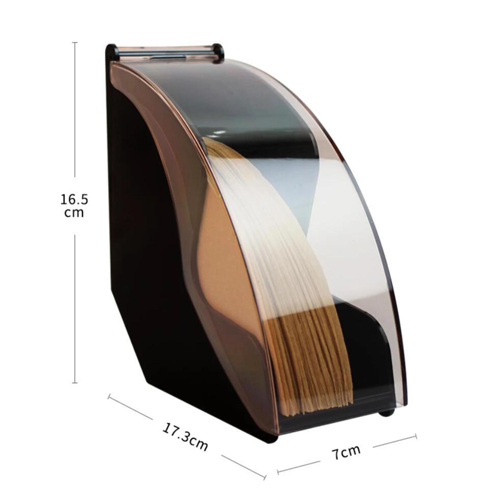 

Hand Drip Coffee Filter Paper Holder Storage Rack with Acrylic Cover Dispenser Storage Barista Tools for Kitchen Utensils чорний