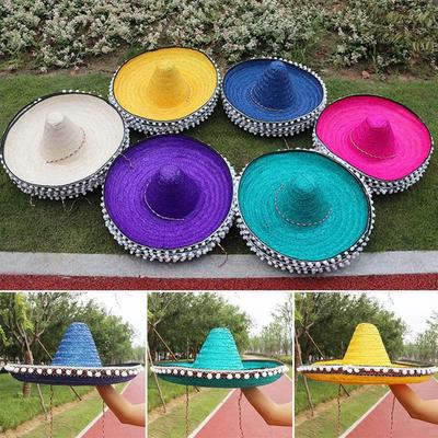 2025 Mexican Pompom Hat Hawaiian Style Straw Hat Halloween Cosplay Hat Wedding Costume Show Straw Wear Party Holiday Decorations