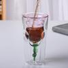 New Double-layer Rose Glass, Pink Liner Red Wine Cup, Coffee Juice Cup