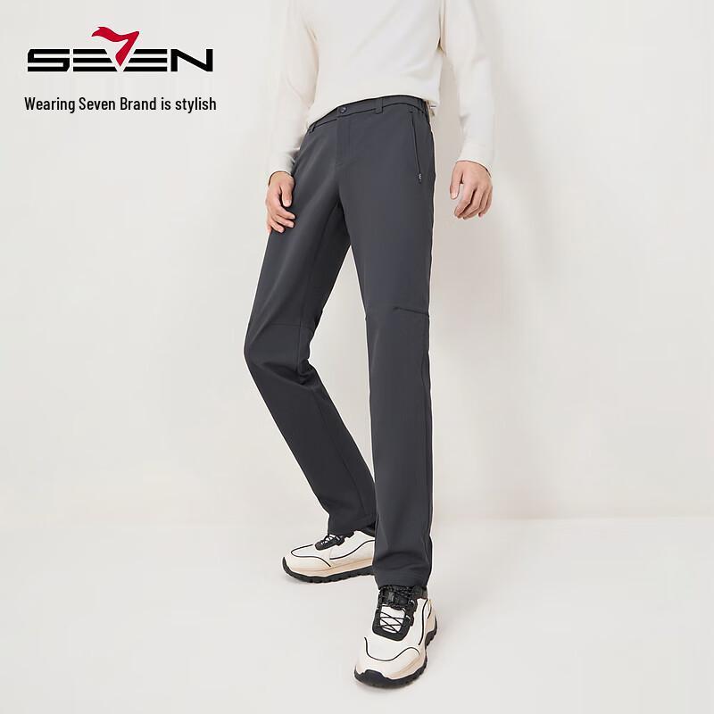 

SEVENBRAND Men s Casual Dark Check Trousers 29