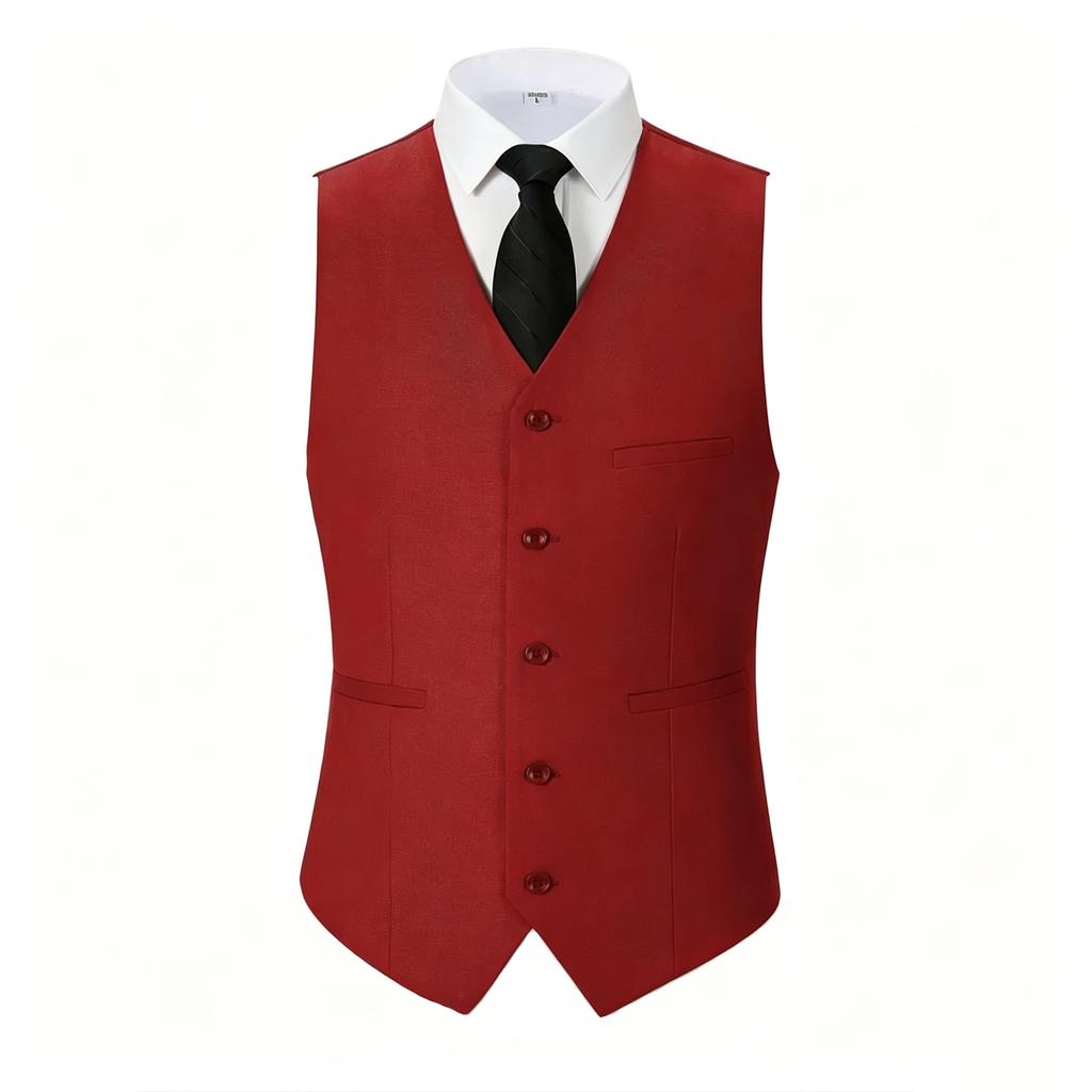 Men's Sleeveless Slim Fit Business Casual Suit Vest for Wedding Man