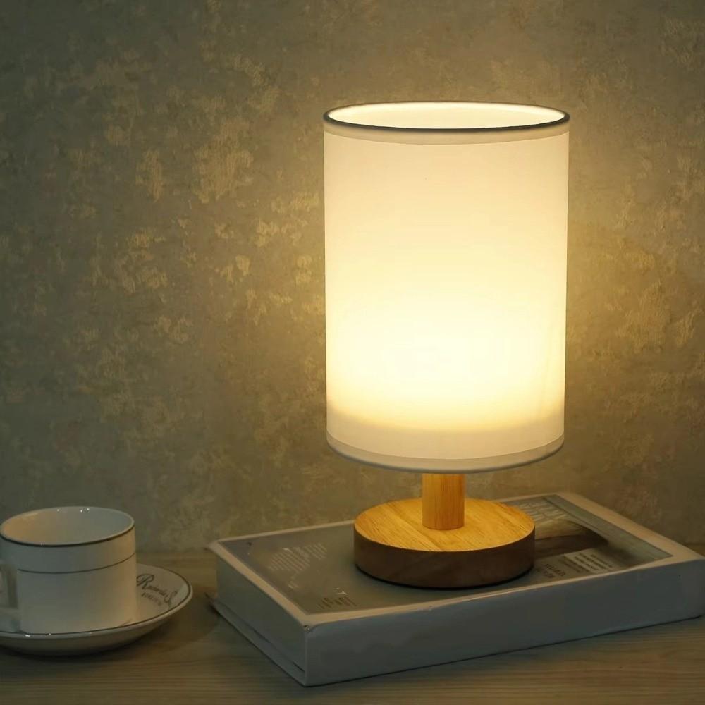 Linen Bedside Lamp Dimmable Desk Lamp Home Decor Nightstand Lamp  Desk Use