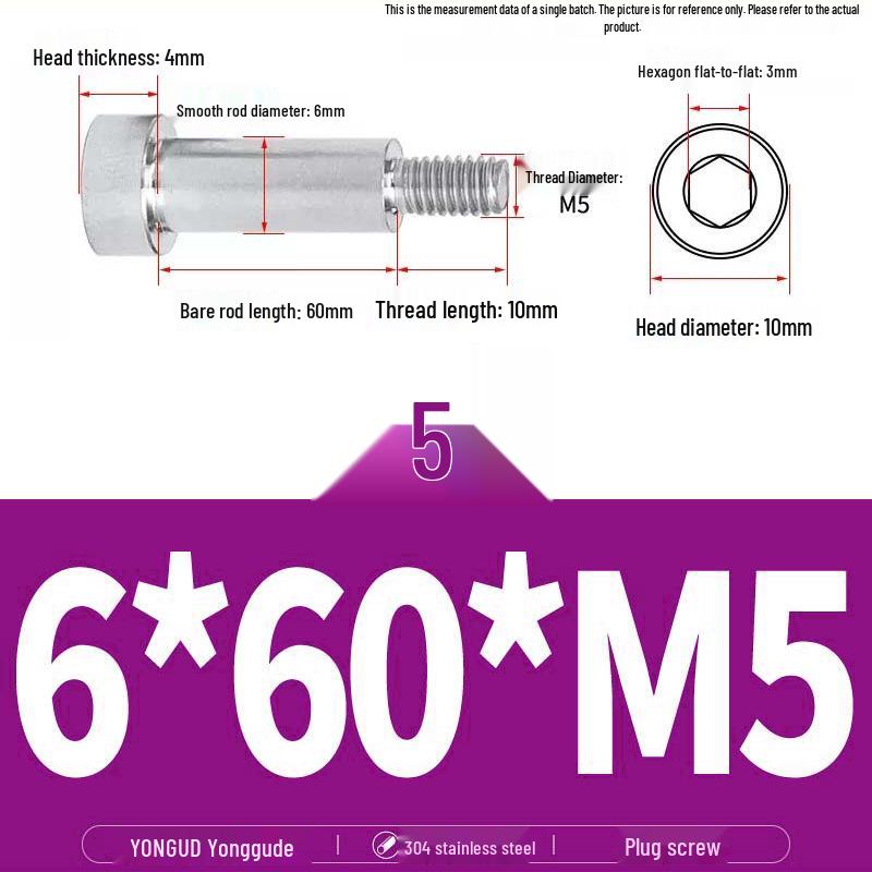 304 Stainless Steel Hex Socket Shoulder and Step Screw Set