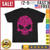 Pink Flower Skull All Souls Day, Dia De Los Muertos Vintage T Shirt Mens Womens Tees Top Men Women