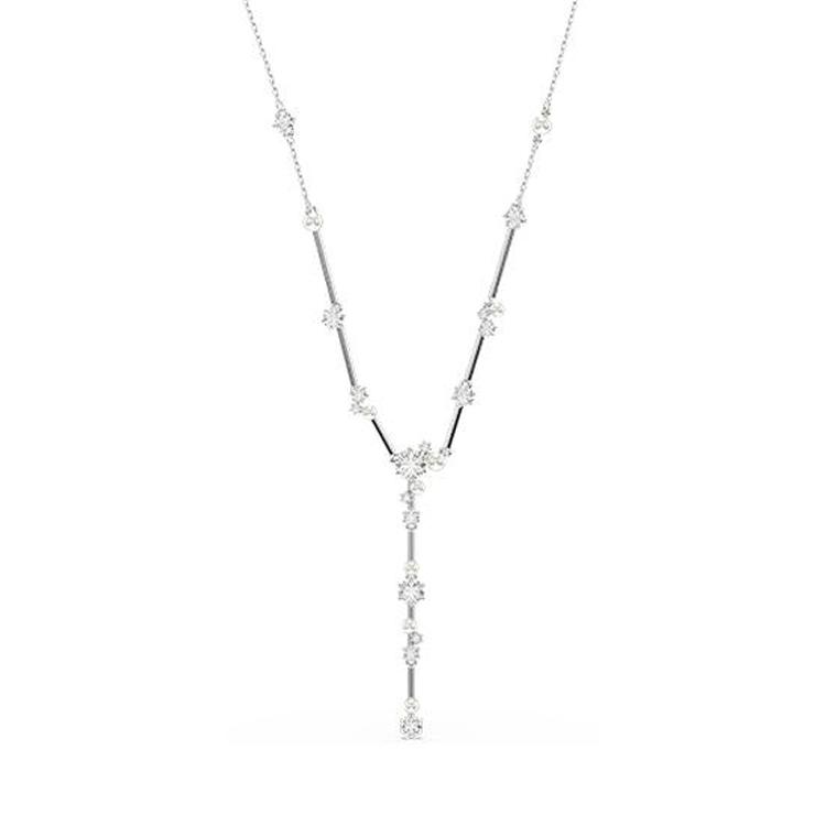 Swarovski Constella Embedded Design Imitation Crystal Necklace Unisex necklace White 5711830 Box (Random Color)