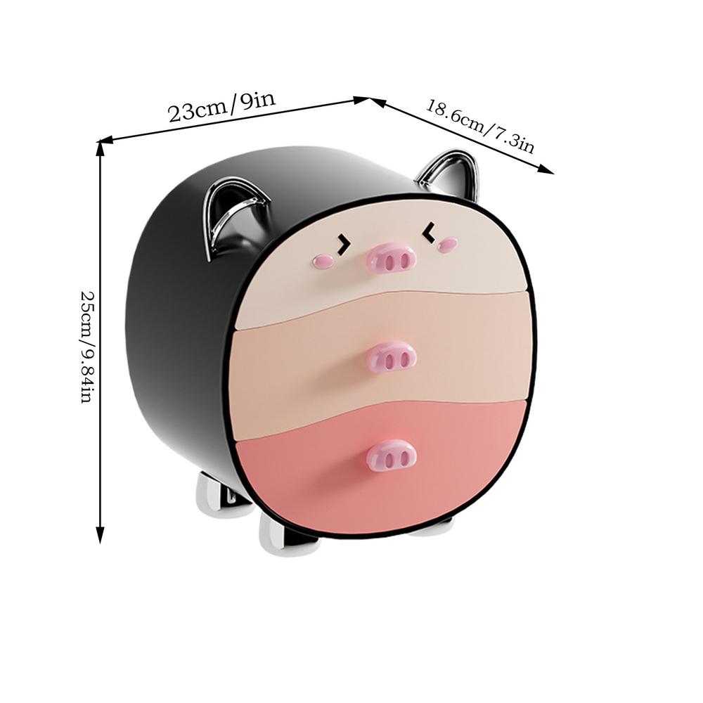 Cute Pig desktop stationery storage box Multi-layer drawer type cosmetics storage box students Home Organizer
