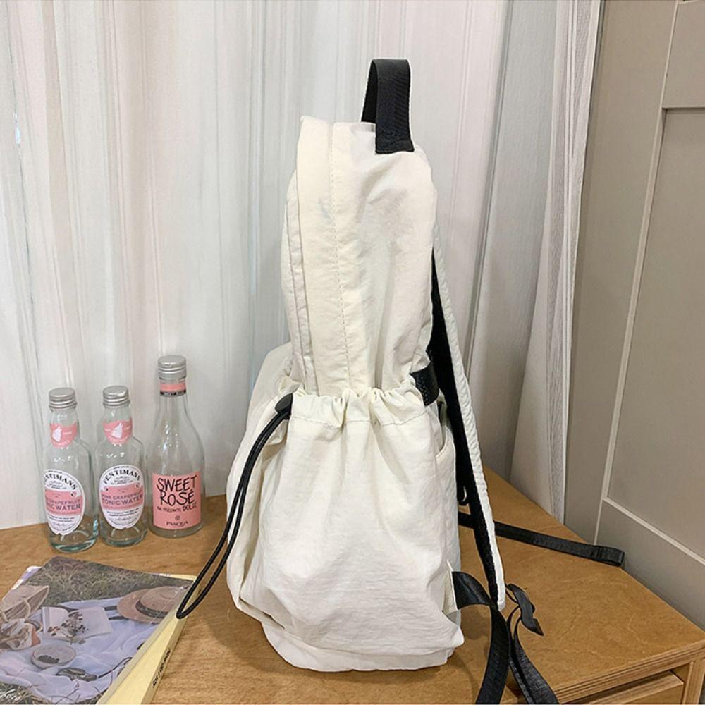 Small Pack Sport Nylon Backpack Korean Style Casual Backpack Solid Color Shoulder Bag  Gift