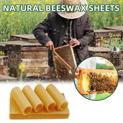 10pcs/lot Beeswax Sheets Multi-Purpose Honeybee Nest Base Flake Wax Honey Candles Maker Bees Wax Honeycomb, Furniture Polishing
