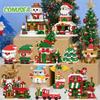 Kerstcadeaus Micro Bouwsteen Serie Kerstman Rendier Puzzel Assemblage Bakstenen Tafeldecoratie Speelgoed Kinderen Kids