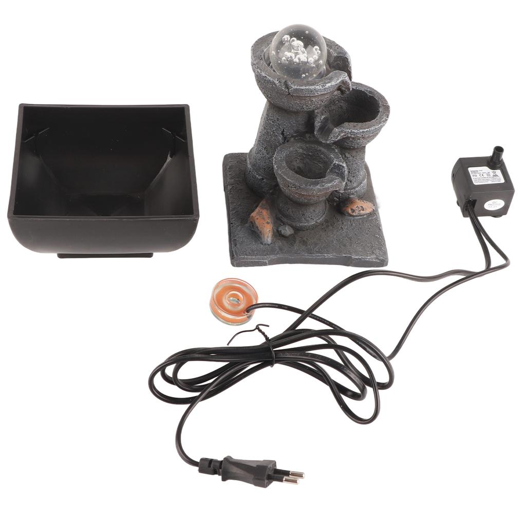 LED Illuminated Tabletop Waterfall Flowing Water Fountains with   for   Feng Shui Decoration